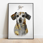 Personalisiertes Portrait Poster - Gold Stil - PawsLife