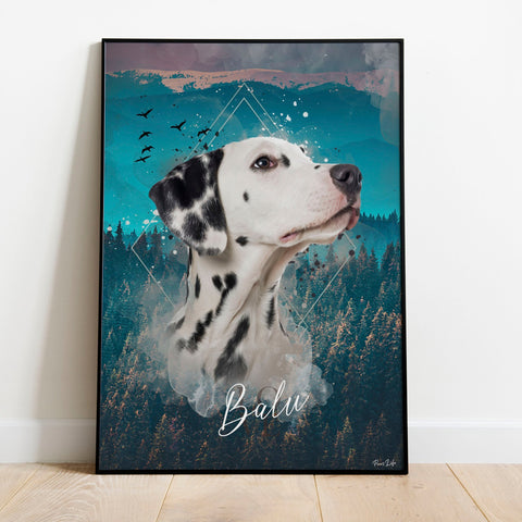 Personalisiertes Portrait Poster – Natur Stil - PawsLife