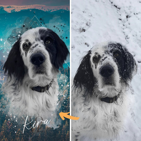 Personalisiertes Portrait Poster – Natur Stil - PawsLife