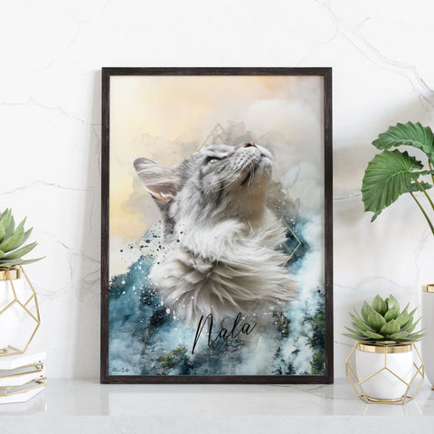 Personalisiertes Portrait Poster – Natur Stil - PawsLife